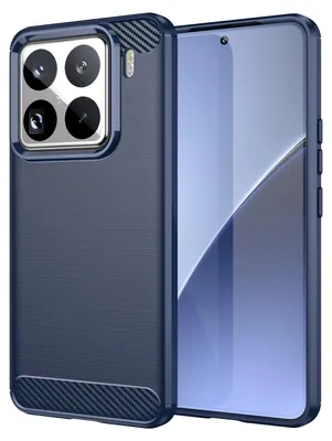 Immagine prodotto di Per Xiaomi 15 Pro Custodia per cellulare in TPU con design in carbonio resistente agli urti, blu