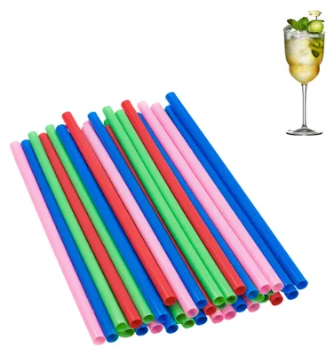 Produktbild von Wiederverwendbare Strohhalme 30er Set 19,5 cm PARENCE Kunststoff mehrfarbig für