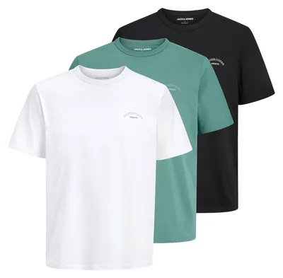 Produktbild von 3er Pack JACK & JONES Herren T-Shirts College Logo Tee Crew Neck