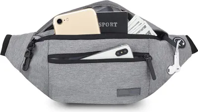 Obrázek produktu pro Fanny pack, taška na opasek pro muže a ženy, bederní taška, outdoorová, velká taška na mobilní telefon