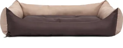 A dog bed with raised sides, shown from a front-facing angle.