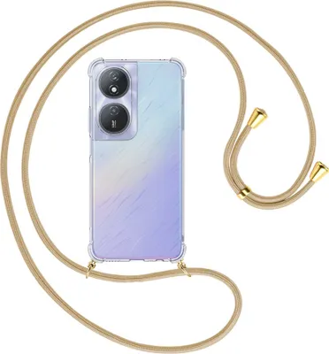 Produktbild von Handykette Backcover-Schutzhülle mit Band (Metall goldfarben) für Honor X7b 4G (CLK-LX1,2,3) - caramel