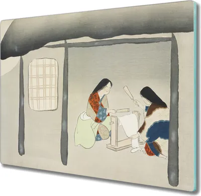 Produktbild von Coloray Schneidebrett Herdabdeckplatte 60x52 cm Kochplattenabdeckung Hackbrett Küchenbrett - Cottages Frau