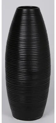 Produktbild von Vase BOTTOM 55 cm schwarz – große dekorative Bodenvase Ø 22 cm, moderne Vase für Trockenblumen Zweige und stilvolle Wohnraumdekoration