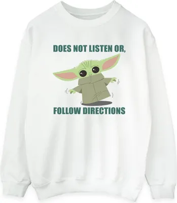 Produktbild von Star Wars - "The Mandalorian Does Not Listen" Sweatshirt für Damen BI39537 (L) (Weiß)