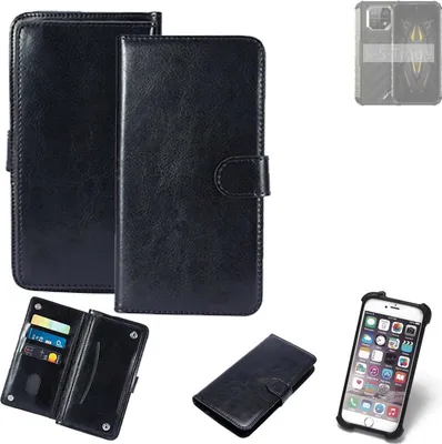 Produktbild von K-S-Trade 360° Hülle kompatibel mit Ulefone Armor 22 schwarz Kunstleder Case BookCase WalletCase Kunstlederederhülle Handyhülle, Rundumschutz