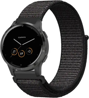 Produktbild von Strap-it Garmin Vivoactive 4s Armband Nylon - 40mm - Schwarz