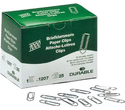 Obrázok produktu pre DURABLE Briefklammern 26 mm 1000 Stück verzinkt