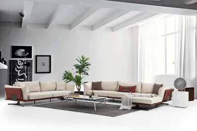 Immagine prodotto di Divano a due posti 2 posti in tessuto beige design moderno soggiorno