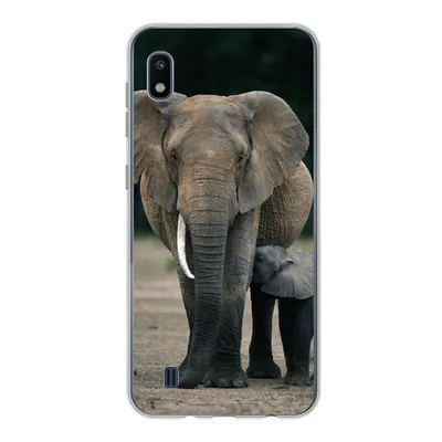 Produktbild von MuchoWow® Handyhülle Schutzhülle Hülle für Samsung Galaxy A10 Elefant - Tiere - Flachland - Natur Silikon Softcase Handy Hülle - Schutzhülle