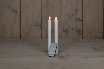 Produktbild von 2St Weißes Rustikales Wachs Dinner Kerze 23Cm 3D Docht Mit Fernbedienung 2Xaa