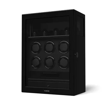 Obrázek produktu pro Klarstein SecureTouch natahovač hodinek, 6+4 hodinky, motor Mabuchi, klavírní lak, 41 režimů, zámek, LED diody