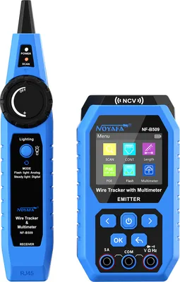 Obrázek produktu pro NOYAFA tester síťových kabelů, sledovač drátů s multimetrem, tester ethernetových kabelů, blikání portů, NCV, anti-burn, AC/DC voltmetr, POE tester, sonda proti rušení signálu