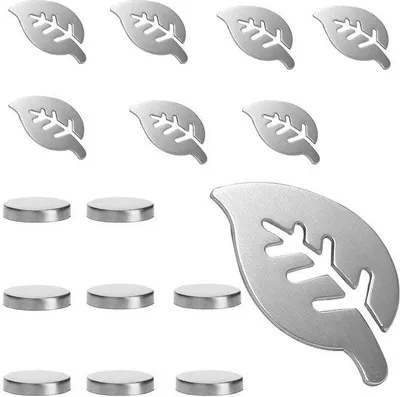Image de Poids magnétiques pour tableau, en acier inoxydable, argentés, lot de 8