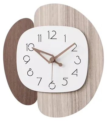 Wanduhr, 35x38 cm, rund, Art déco, leise, batteriebetrieben