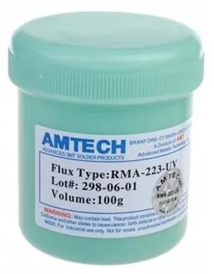 Imagen del producto de Flux Para Soldar Amtech RMA-223-UV – Alta Intensidad UV Gel | 100 g, No Corrosivo, Baja Emision de Humo | Reparación BGA IC PCB