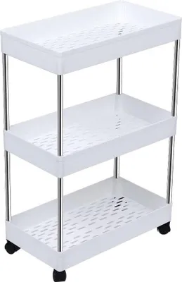 Immagine prodotto di Carrello bianco a 3 ripiani per cucina e bagno