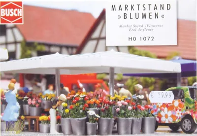 Produktbild von Busch 1072 Marktstand "Blumen" Spur H0 in