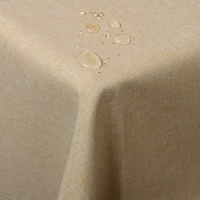 Produktbild von WOLTU TD3040sd, Tischdecke Leinen Optik Lotuseffekt, Tischtuch Leinendecke Fleckschutz, Eckig 130x160 cm Sand