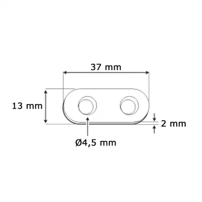 Obrázek produktu pro 4x plochý konektor 36,5x13x2,0 mm pozinkovaný