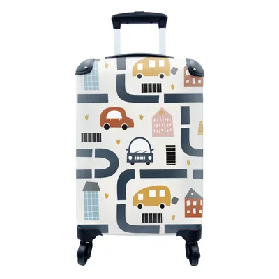 Obrázek produktu pro Kufr Příruční zavazadlo na kolečkách Malý cestovní kufr na 4 kolečkách Design - Chlapci - Auto - Děti - Velikost kabiny < 55x40x23 cm a 55x40x20 cm -