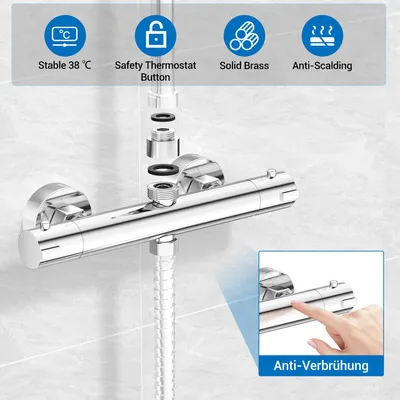 Produktbild von Duscharmatur Thermostat verchromt Mischbatterie Neu Home Creation Badezimmer