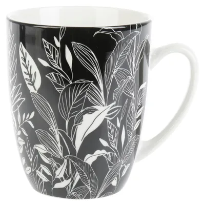 Mok, 34 cl, Porzellan, Ø 8,5 cm, H 10,5 cm, weiß-schwarz