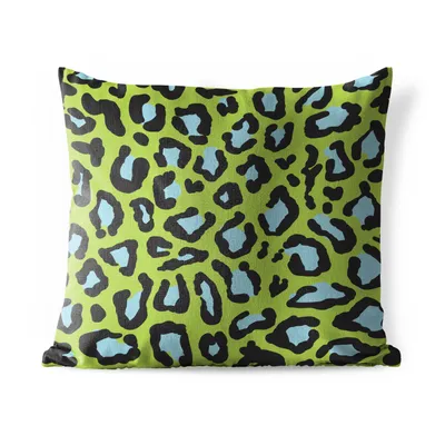 Obrázek produktu pro MuchoWow® Vnější polštář - Potisk pantera - zelená - modrá -50x50 cm- Odolnost proti povětrnostním vlivům - polštář do obývacího pokoje