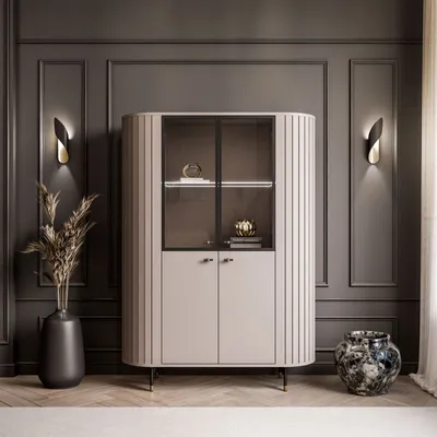 Produktbild von Vitrine ELODIE Kaschmir mit LED-Beleuchtung