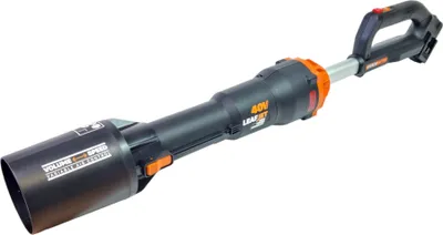 A black and orange leaf blower is shown against a white background.