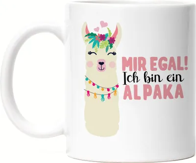 Produktbild von Mir Egal Ich Bin Ein Alpaka Tasse Süßes Alpaka Motiv Geschenkidee Alpaka-Fans