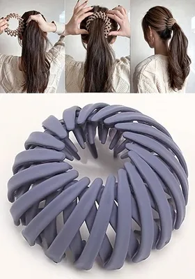 Produktbild von GKA Vogelnest Haargummi lila Haarhalter für Hochsteckfrisuren Pferdeschwanz Dutt Half-Up Haarspange Schnellbinde Haarwerkzeug mit Zahndesign