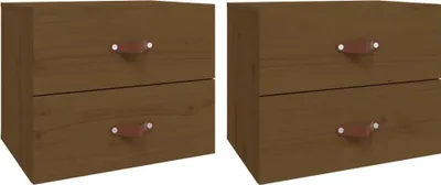 Obrázek produktu pro vidaXL Nástěnné noční stolky 2 ks. Medově hnědé 50x36x40 cm