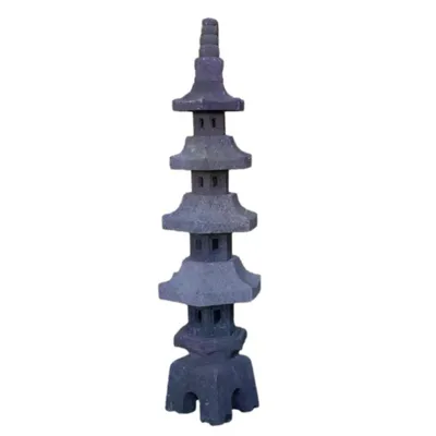 Produktbild von Pagoda aus Lavastein Handarbeit Neu Frostfest Witterungsbeständig Laterne Naturprodukt Lava Gartendekoration ALS-GL-16-130