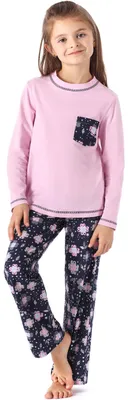 Produktbild von Merry Style Mädchen Schlafanzug MS10-215(Rosa/Blumen, 116)