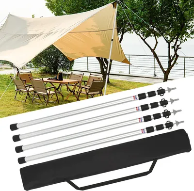 Zdjęcie produktu dla Jopassy 4x Tyczka namiotowa Regulowana tyczka podporowa Tyczka namiotowa Tyczka do rozstawiania 87-234 cm