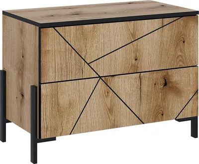 Produktbild von Nachttisch Vicco Hatto Eiche 78 x 55.2 cm mit 2 Schubladen, Model 56519