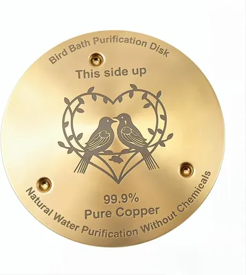 Imagen del producto de Disco de limpieza de cobre para bebederos de pájaros, con un 99,9% de pureza de cobre y sistema de estabilización de 3 puntos, ideal para bebederos de pájaros