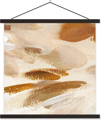 Produktbild von MuchoWow® Textilposter Farbe - Malerei - Braun 40x40 cm mit schwarzem Rahmen - Fotos
