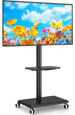 Obrázek produktu pro Mobilní TV stojan na kolečkách pro TV 27-55 palců - Otočný a výškově nastavitelný