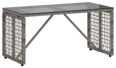 Productafbeelding van Buitentafel van PE Rattan met Glas