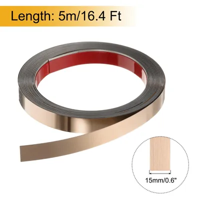 Produktbild von Zierleisten Selbstklebend Edelstahl mit Handschuh Wandleisten Selbstklebend Deckenleisten Selbstklebend Zierleiste fš¹r Wandspiegel Wohnkultur 5 x 15 mm Gebš¹rstetes RosšŠgold