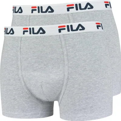 Produktbild von FILA Herren Boxer Shorts, 2er Pack - Baumwolle, einfarbig hellgrau L (Large)