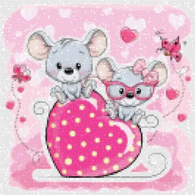 Produktbild von Diamantstickerei Schöne Mäuse 35x35 cm
