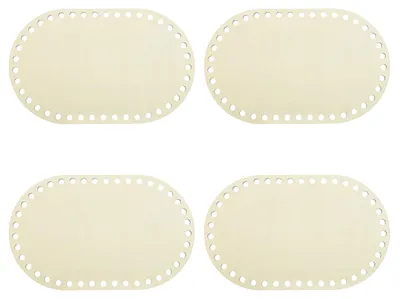 Produktbild von Holz-Körbchenboden - 4 Stück ovale Rohlinge für Häkelkörbe - 12,5 x 20 cm