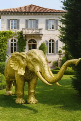 Immagine prodotto di Casa Padrino scultura decorativa XXL elefante oro 410 cm - Figura gigante per la decorazione del giardino