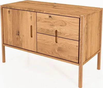 Produktbild von Kommode Zola Wildeiche massiv 97x64 cm mit 2 Schubladen und 1 Tür