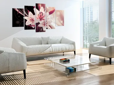 Produktbild von BLUMEN ABSTRAKT Acrylglasbild Modern Wandbild Glasbilder Bilder b-C-0038-k-p
