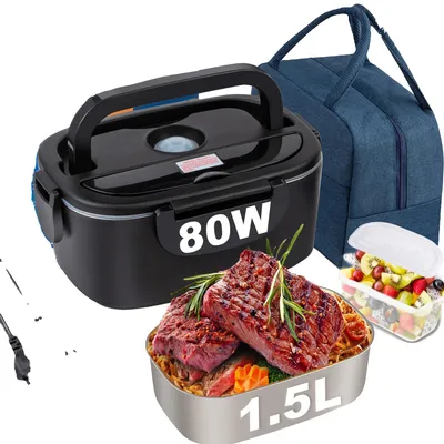 Image de Boîte à lunch électrique, réchauffeur alimentaire portable, chauffage rapide, noir