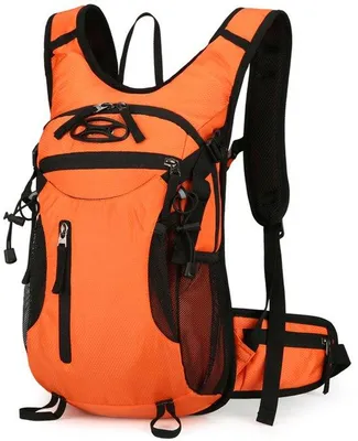 Image de Sacoche de vélo imperméable 15 L pour le ski, le vélo, le sport, le VTT, légère, pour homme, le camping, la randonnée et comme sac de sport - Orange